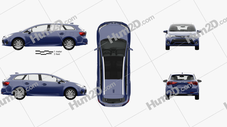Toyota Avensis (T270) wagon com interior HQ 2016 car clipart