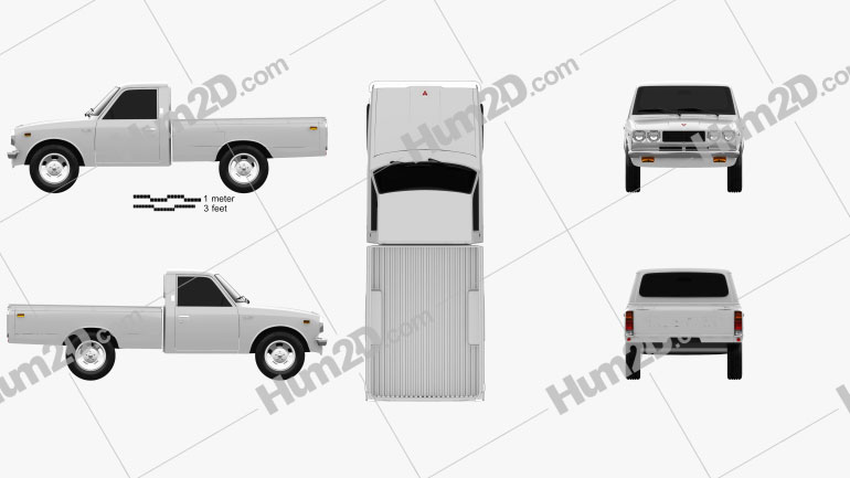 Toyota Hilux 1972 Clipart Image