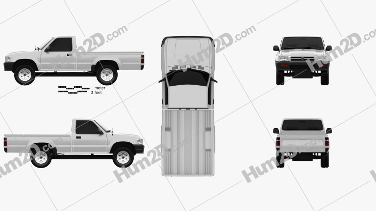 Download Toyota Hilux Double Cab 1988 Clipart And Blueprint Download Vehicles Clip Art Images In Png Psd