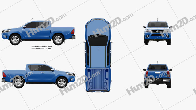 Toyota Hilux Double Cab Revo 2015 car clipart