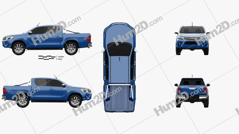 Download Toyota Hilux Double Cab SR5 2015 Clipart and Blueprint ...