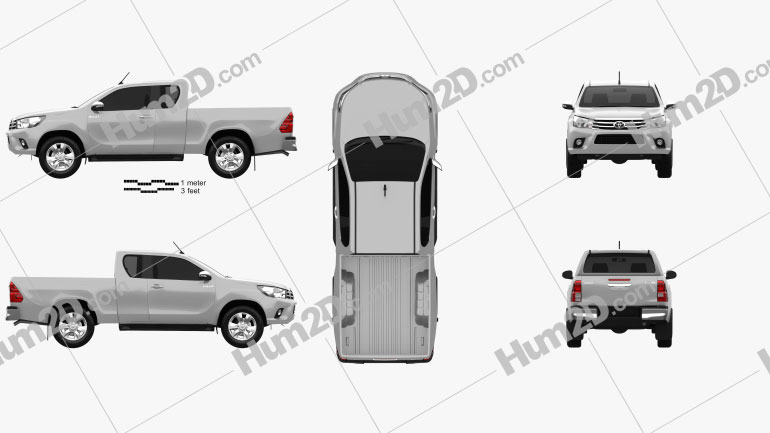 Toyota Hilux Cabina extra SR 2015 car clipart