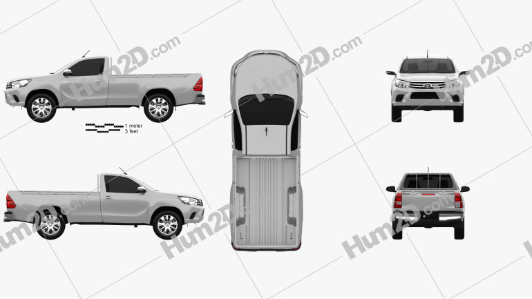 Toyota Hilux Single Cab SR 2015 car clipart