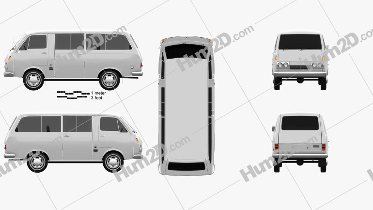 Toyota Hiace Passenger Van 1967 clipart
