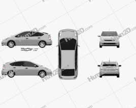 Toyota Prius (NHW20) 2003 car clipart