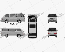 Toyota Hiace Passenger Van (JP) 1999 clipart