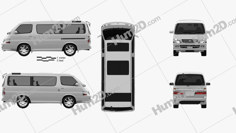Toyota Hiace Passenger Van (JP) 1999 Blueprint