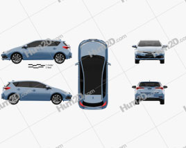 Toyota Auris hatchback Hybrid 2015 car clipart
