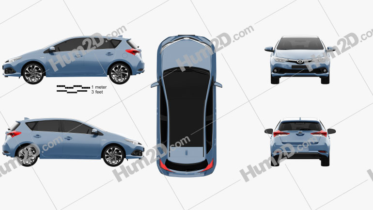 Toyota Auris Schrägheck Hybrid 2015 car clipart