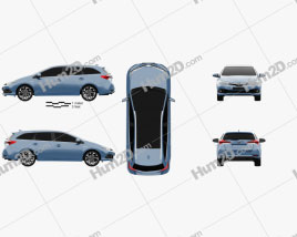 Toyota Auris Touring Sports Hybrid 2015 car clipart