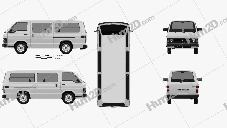 Toyota Hiace Passenger Van 1982 Blueprint