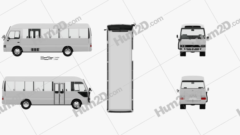 Toyota Coaster com interior HQ 2014 clipart
