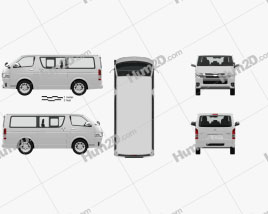 Toyota Hiace LWB Combi with HQ interior 2013 clipart