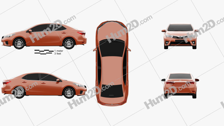 Toyota Corolla Limited 2014 car clipart