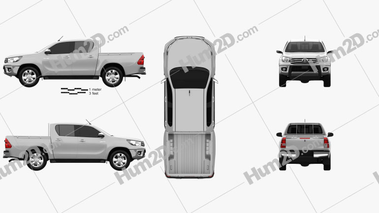 Toyota Hilux Double Cab Hi Rider 2015 Clipart Image