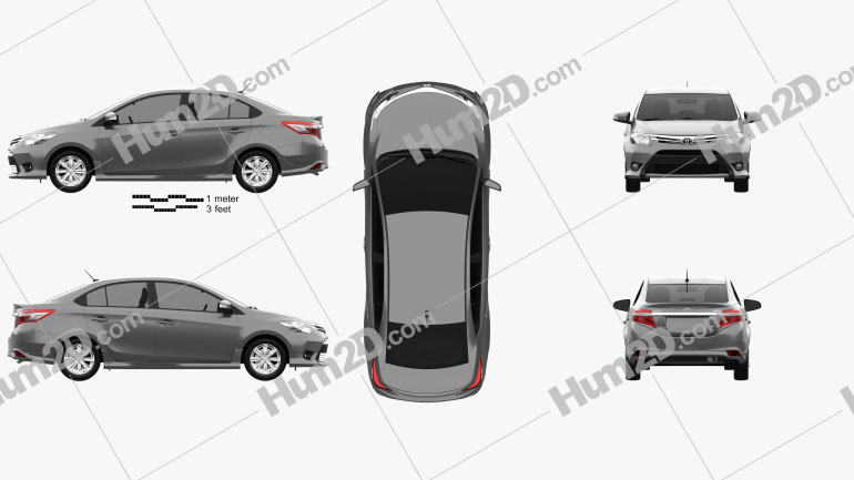 Toyota Yaris SE plus Sport sedan 2014 Clipart Bild