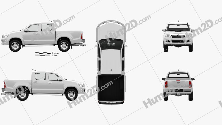 Toyota Hilux Double Cab with HQ interior 2015 car clipart