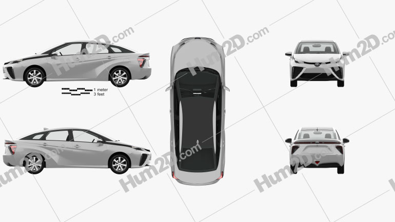 Toyota Mirai with HQ interior 2014 car clipart