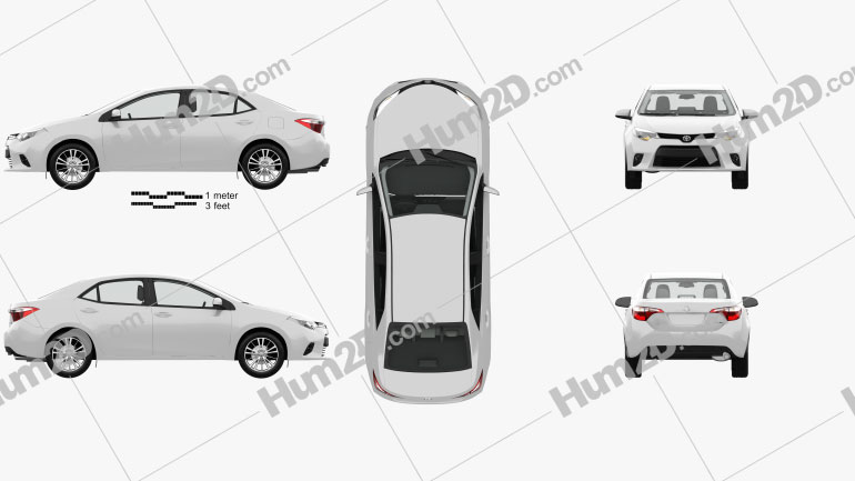 Toyota Corolla LE Eco (US) with HQ interior 2013 car clipart