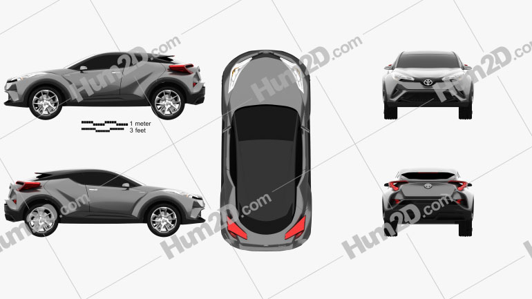 Toyota C-HR Concept 2016 car clipart