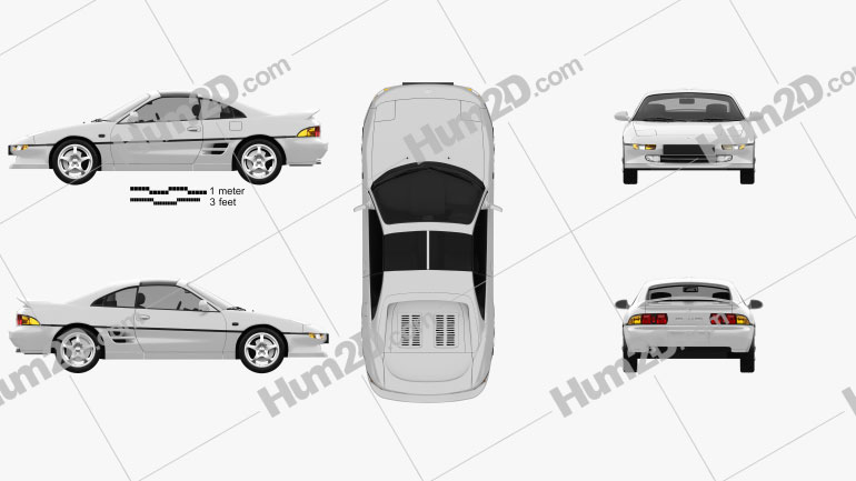 Toyota MR2 1990 car clipart