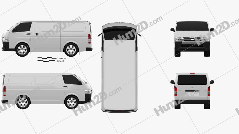 Toyota HiAce SWB Kastenwagen 2013 clipart
