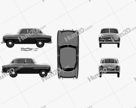 Toyota Crown Deluxe 1955 car clipart
