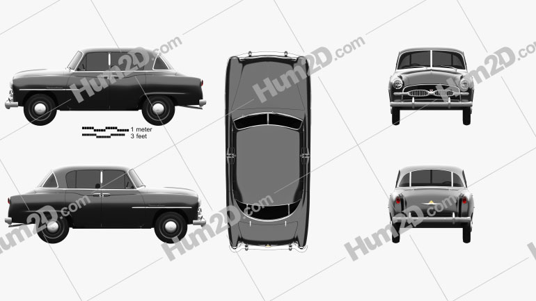 Toyota Crown Deluxe 1955 car clipart