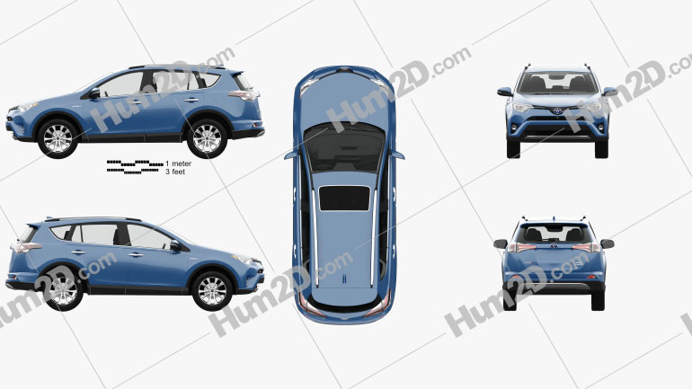 Toyota RAV4 Hybrid with HQ interior 2016 car clipart