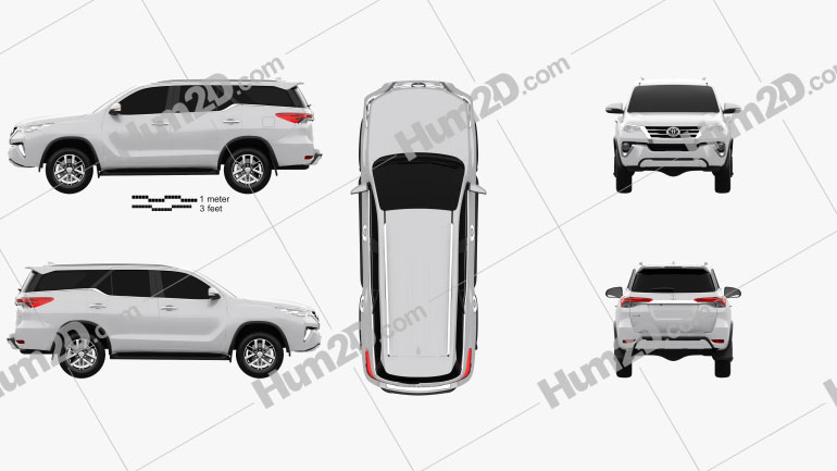Toyota Fortuner VXR 2016 car clipart