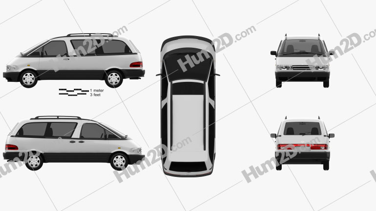 Toyota Previa 1990 clipart