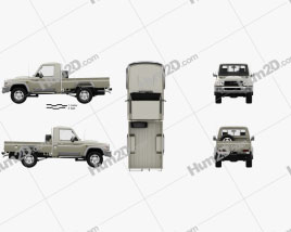 Toyota Land Cruiser Single Cab Pickup with HQ interior 2007 car clipart