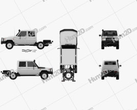 Toyota Land Cruiser (VDJ79R) Doppelkabine Chassis 2012 car clipart