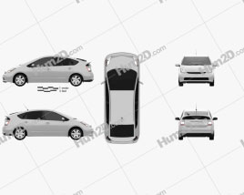 Toyota Prius base 2003 car clipart