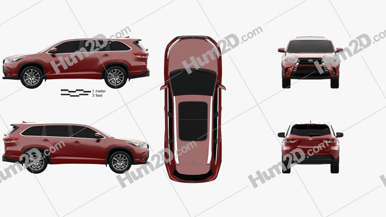 Toyota Highlander SE 2016 car clipart