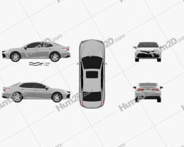 Toyota Camry XLE hybrid 2017 car clipart