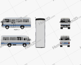 Toyota Coaster Ônibus escolar 1983 clipart