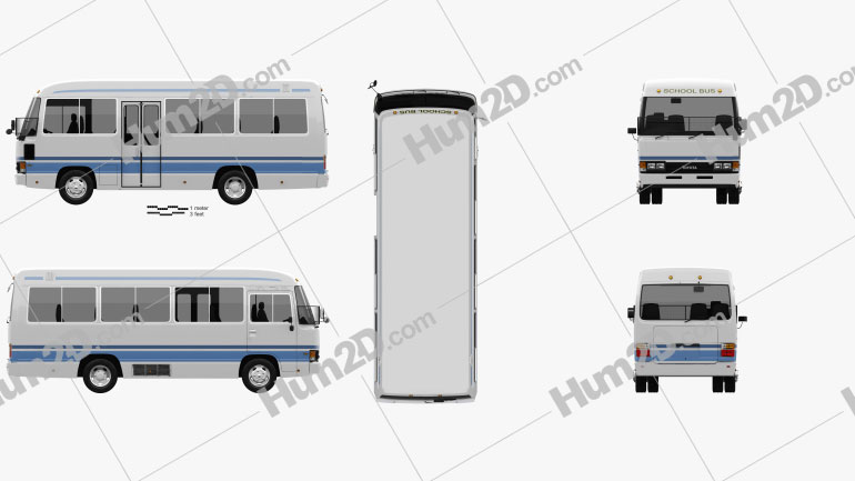 Toyota Coaster Schulbus 1983 PNG Clipart
