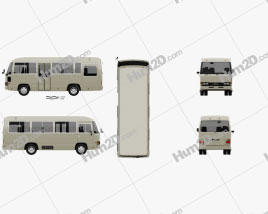 Toyota Coaster Bus 1983 clipart
