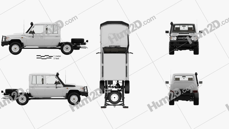 Toyota Land Cruiser (VDJ79R) Double Cab Chassis with HQ interior 2012 car clipart