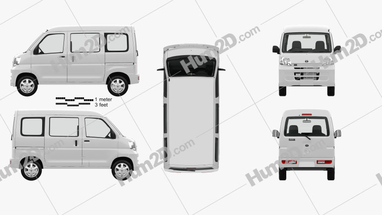Toyota Pixis Van mit HD Innenraum 2011 clipart