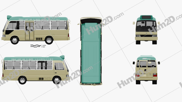 Toyota Coaster Hong Kong Bus 1995 clipart
