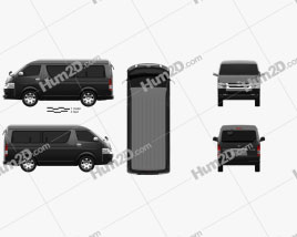 Toyota Hiace Passenger Van L1H2 GL 2013 clipart