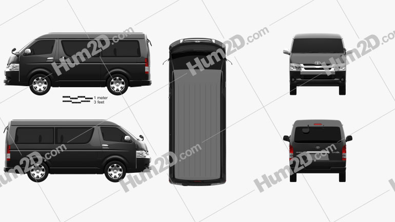 Toyota Hiace Passenger Van L1H2 GL 2013 Clipart Image
