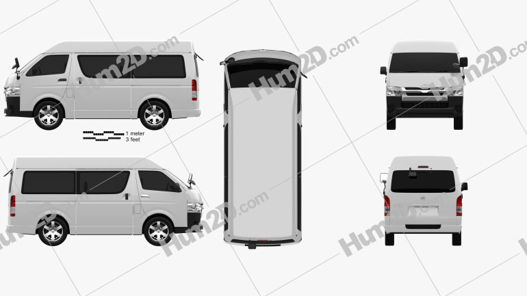 Toyota Hiace Passenger Van L1H3 DX 2013 clipart