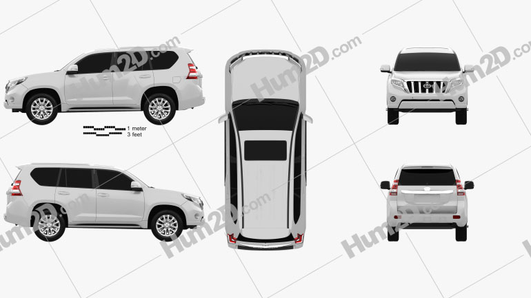 Toyota Land Cruiser Prado de 5 portas EU-spec 2013 Imagem Clipart