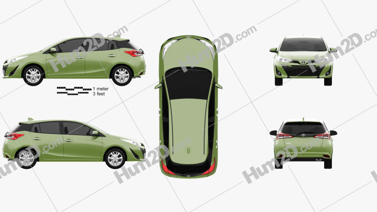 Toyota Yaris TH-spec Schrägheck 2018 car clipart