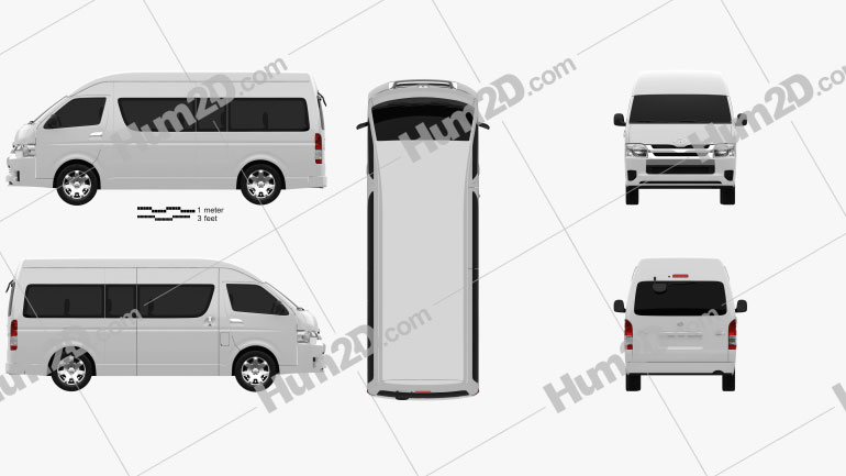Toyota Hiace Passenger Van L2H3 GLX 2013 clipart