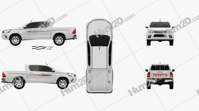 Toyota Hilux Double Cab GLX 2015 car clipart