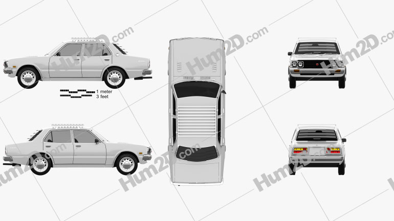 Toyota Corona sedan 1975 Blueprint
